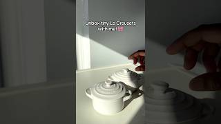 Unbox these mini Le Creuset cocottes with me Got these to make French onion soup asmr unboxing [upl. by Hanavas]