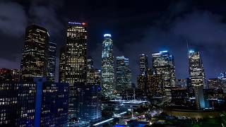 4K Los Angeles at Night  Skyline Downtown at Night Time Lapse Timelapse [upl. by Yasnyl]