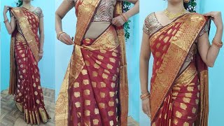 cotton silk saree draping hacks and tricks for beginners easy steps  pleats making tricks [upl. by Ham]