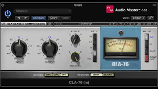 Waves CLA76 compressor plugin on snare drum Universal Audio 1176 emulation [upl. by Nesnah427]