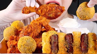 ASMR 핫뿌링클 치킨 치즈볼 소떡소떡 먹방  Hot Bburinkle  Spicy Korean Fried Chicken with Cheese Balls  Mukbang [upl. by Aelem]