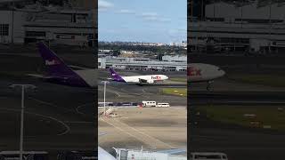 FedEx B777F2S landing at SydneyAirport sydneyairport planespotting boeing b777 fedex [upl. by Engracia]