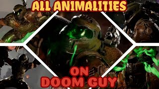 All Animalities Performed on Doom Guy Mod  Mortal Kombat 1 [upl. by Klecka]