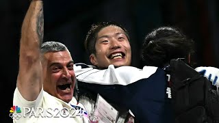 Hong Kongs Cheung Ka Long defends gold medal in dramatic foil final  Paris Olympics  NBC Sports [upl. by Effy]