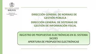 35 APERTURA DE PROPUESTAS ELECTRÓNICAS EN EL SICOES [upl. by Ramgad]