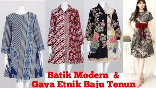 25 MODEL BAJU BATIKTUNIK BATIK DAN BAJU TENUN WANITA MODERN [upl. by Imerej]