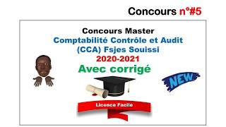 Concoursn°5 Master Comptabilité Contrôle et Audit CCA Fsjes Souissi 20202021 [upl. by Eirek819]