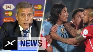 Nach CavaniPlatzverweis tobt Trainer Oscar Tabarez quotFalschquot  Chile  Uruguay 10  Copa America [upl. by Evanthe561]