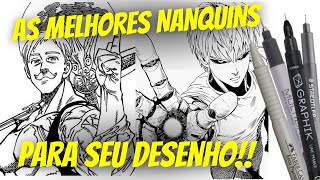 TOP 5 Melhores CANETAS NANQUIM para Arte Finalizar seu desenho [upl. by Trabue]