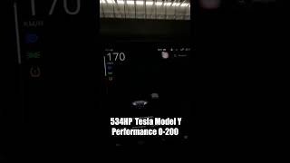 TESLA MODEL Y PERFORMANCE 0200 KMH ACCELERATION [upl. by Huoh]