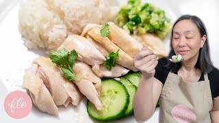 Your Family will LOVE THIS Rice Cooker Chicken Rice  Hainanese  Singapore Hawker Recipe 电饭锅海南鸡饭 [upl. by Deming]