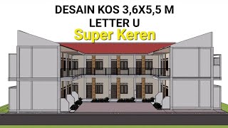 DESAIN KOS KOSAN 36 X 55 M  Letter U Lengkap Dengan Kamar mandi Dalam Dapur amp Jemuran [upl. by Prisca]