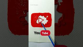 YouTube Logo drawing 🤪 shorts satisfying trending art [upl. by Sivart]