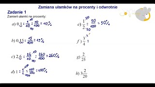 Zamiana ułamków na procenty i odwrotnie [upl. by Accire986]