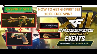 How to spin VIP Gspirit set in free 10pc  CFPH 12 Anniversary Event  Crossfire PH [upl. by Ecnav]