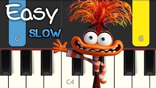 INSIDE OUT 2  Bundle of Joy  EASY PIANO TUTORIAL  SLOW [upl. by Winchell]