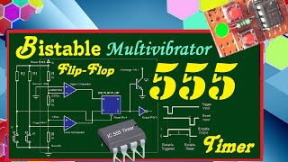 bistable multivibrator  filipflop with 555 timer [upl. by Frodi88]