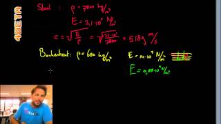 Akoestiek  geluidssnelheid door een stof berekenen  voorbeeldberekeningen [upl. by Roxanne]
