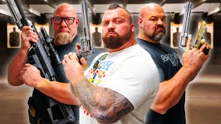 Shooting Competition w Brian Shaw amp Nick Best LOSER GETS EXTREME WAX  Eddie Hall [upl. by Parrisch]