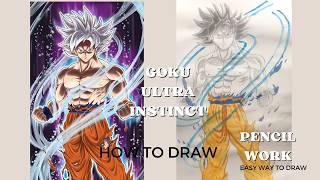 how to draw Goku Ultra Instinct step by step for beginners [upl. by Eelam16]