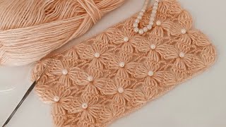 This pattern is so easy only 4 rows It is an embossed puff flower crochet pattern [upl. by Kirt]