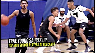 Trae Young Shows Off CRAZY Handles At His OWN CAMP in 5v5 Scrimmages vs Top High School Hoopers [upl. by Yelsiap22]