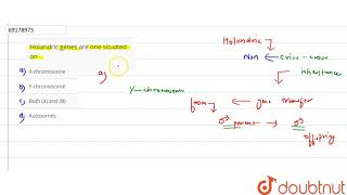 Holandric genes are one situated on [upl. by Sivraj]