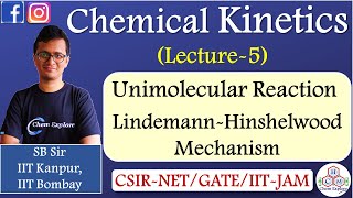 Unimolecular Reaction  LindemannHinshelwood Mechanism  Chemical Kinetics L5  CSIRNETGATEJAM [upl. by Nuahc766]