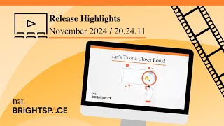 November 2024202411 Release Highlights Video [upl. by Arahsal]