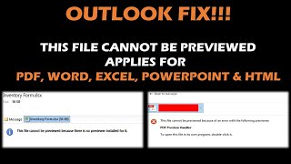 Outlook Fix This file cannot be previewed [upl. by Leahcimdivad]