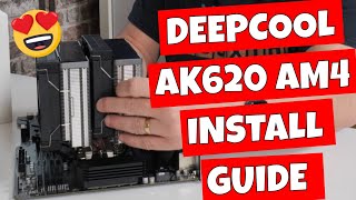 How To Install Deepcool AK620 CPU Cooler AMD AM4 Platform [upl. by Htepsle]