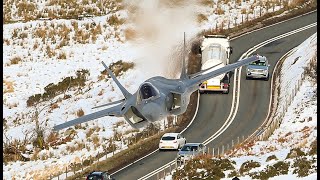 MACH LOOP F35 Lightning low in the snow  4K [upl. by Mufi]