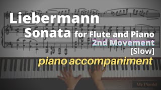 Liebermann  Sonata for Flute and Piano Op23 2nd Mov Piano Accompaniment Slow [upl. by Yahiya]