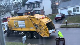 643am garbage pickup Meadowbrook Mack MR truck 367 [upl. by Brackett512]