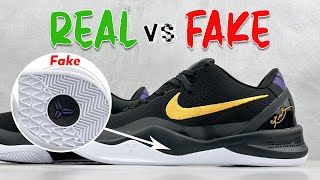 Nike Kobe 8 Protro Lakers Away REAL vs FAKE [upl. by Ekusoyr987]