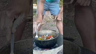 Outdoor Cooking Jamaica  Jamaican Salt Mackerel jamaica offgrid outdoorcooking shorts [upl. by Glaudia]