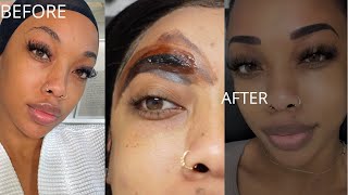 GETTING MY EYEBROWS MICROSHADEDHEALING PROCESS DAYBYDAY  TOUCH UP Vlog [upl. by Reifel725]