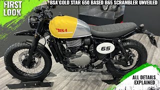 BSA B65 Scrambler Unveiled Globally  Explained All Changes Spec Features Engine And More Details [upl. by Attennek]