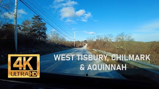 Scenic Winter Drive Through Marthas Vineyard West Tisbury to Aquinnah Cliffs Ride MVVACATIONcom [upl. by Lucien]