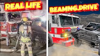 Accidents Based on Real Events on BeamNGDrive 15  Real Life  Flashbacks [upl. by Eahsel661]