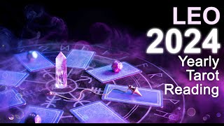 LEO 2024 YEARLY TAROT READING quotOUT WITH THE OLD IN WITH THE NEW LEO DESTINY IS AT PLAYquot tarot [upl. by Evetta629]