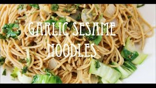 Garlic Sesame Noodles  LactoOvo Vegetarian Recipe  Whole Wheat Noodles [upl. by Hertz]