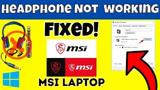 Headphone Jack Not Working MSI Laptop Fixed  2023 [upl. by Lina803]