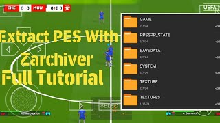 How To Extract PES PPSSPP With zarchiver Full Tutorial [upl. by Kreager]