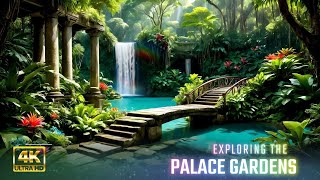 Exploring the Palace Garden Waterfall Ambience 🌿 Changing Scenes  Nature amp Bird Sounds ASMR [upl. by Bust]