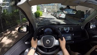 Smart fortwo 10 mhd Cabrio 2013  POV City Drive Top down [upl. by Quintus272]