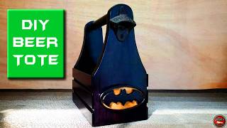 Craft a Wooden Beer Tote with Batman Logo Find Cut Dimensions in the Video [upl. by Edualc573]