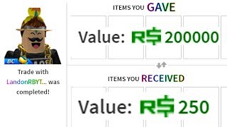 GIVING A ROBLOX YOUTUBER AN EXPENSIVE ITEM 200K [upl. by Ahseken]