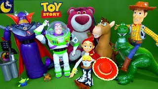 LOTS of NEW Toy Story Toys Villains Zurg Lotso Talking Woody Buzz Lightyear Unboxing Toy Video [upl. by Penny]