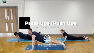 Exercises for MS  Dom Thorpe’s MS Warrior Programme 2  Press Ups Push Ups taster video [upl. by Kentigerma701]